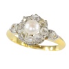 Late nineteenth Century diamond pearl engagement ring